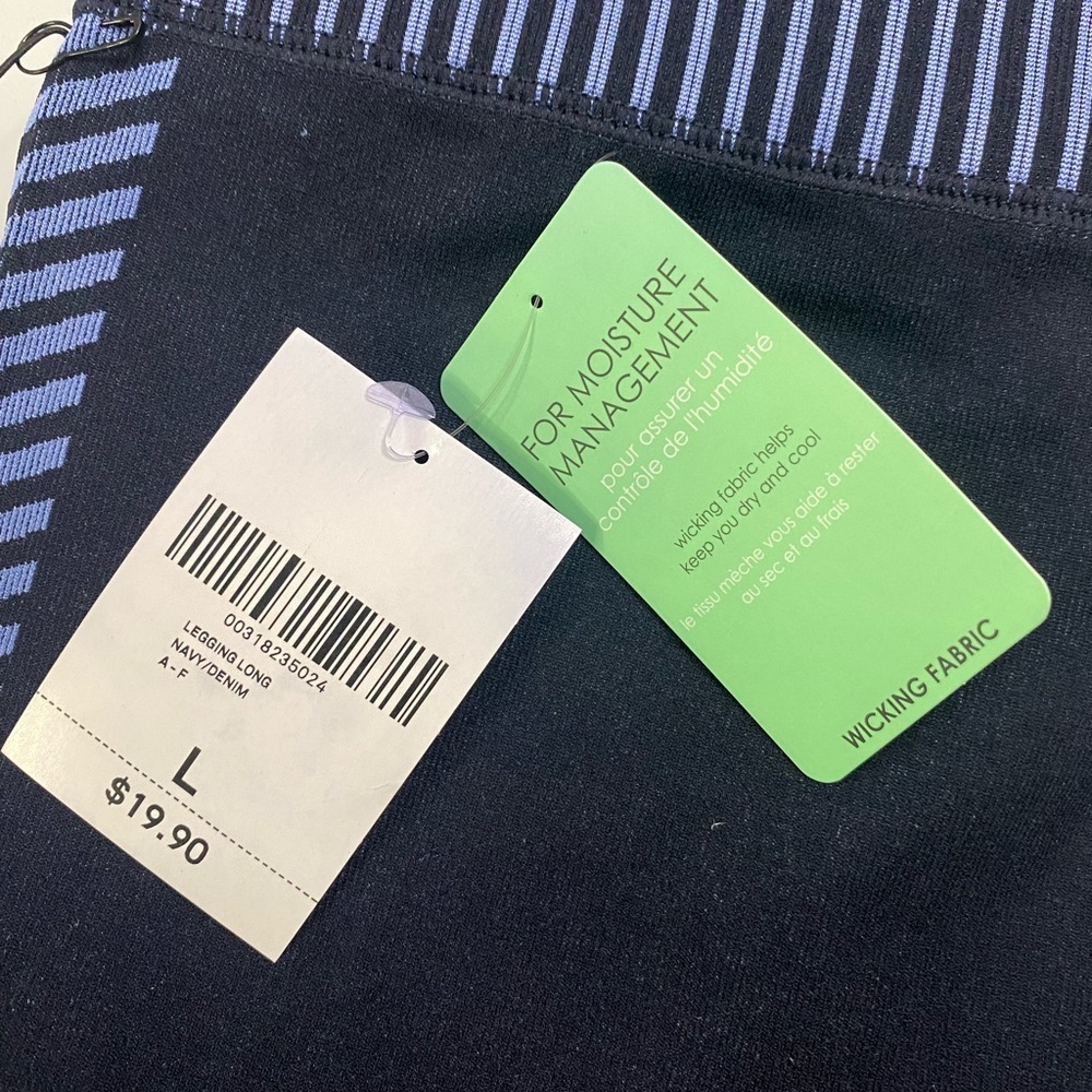High rise seamless leggings size large NWT forever 21 navy blue - Picture 7 of 9